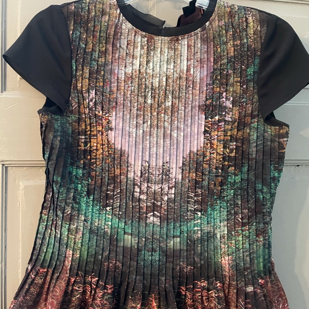 Ted Baker, top, size small, forest scene. READ DESCRIPTION.